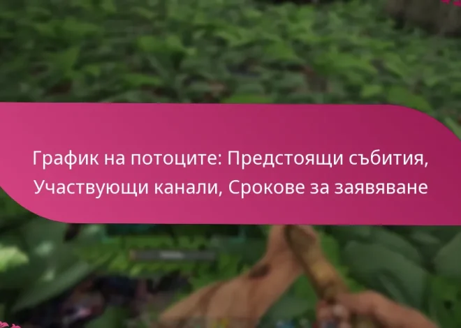 График на потоците: Предстоящи събития, Участвующи канали, Срокове за заявяване
