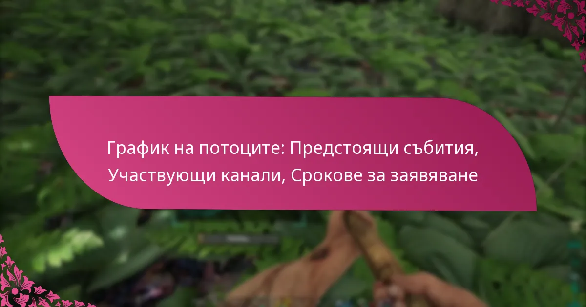 График на потоците: Предстоящи събития, Участвующи канали, Срокове за заявяване