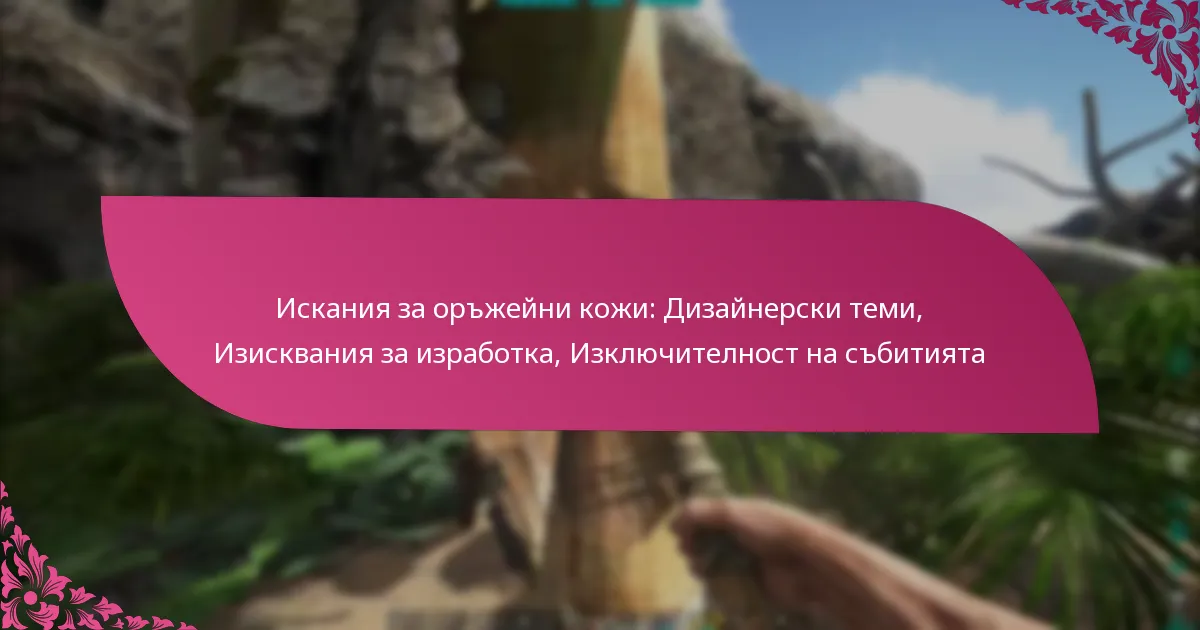 Искания за оръжейни кожи: Дизайнерски теми, Изисквания за изработка, Изключителност на събитията