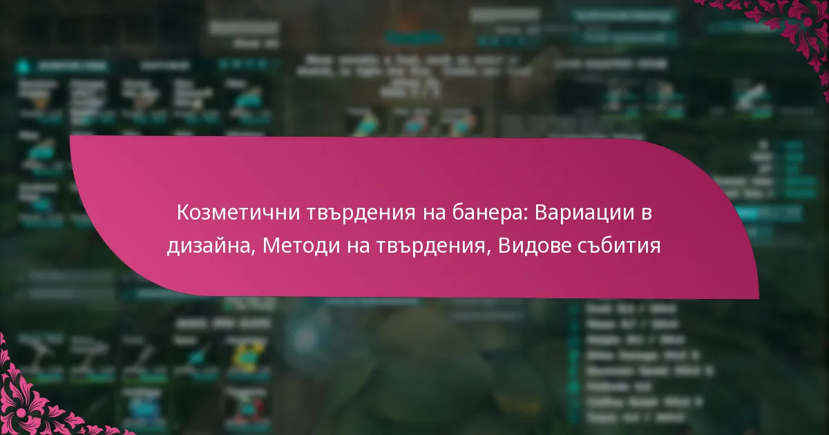 Козметични твърдения на банера: Вариации в дизайна, Методи на твърдения, Видове събития