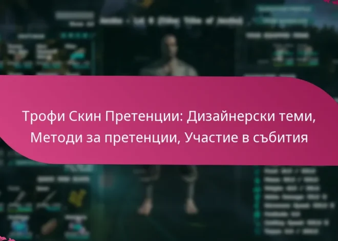 Трофи Скин Претенции: Дизайнерски теми, Методи за претенции, Участие в събития