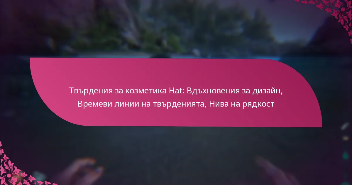 Твърдения за козметика Hat: Вдъхновения за дизайн, Времеви линии на твърденията, Нива на рядкост