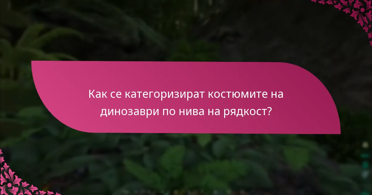 Как се категоризират костюмите на динозаври по нива на рядкост?