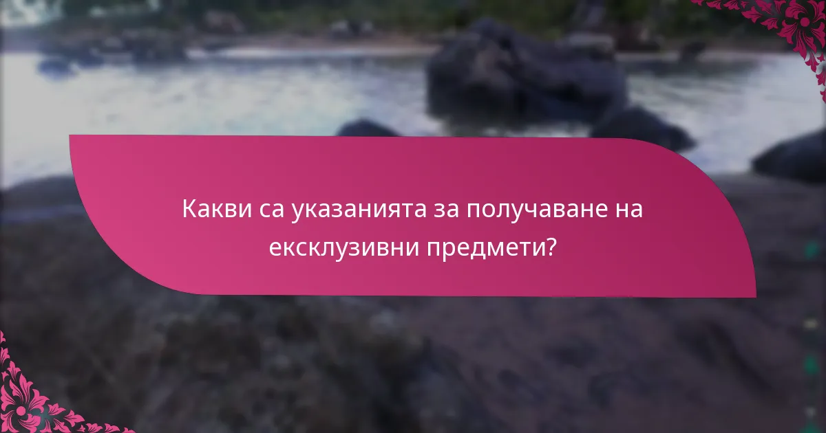 Какви са указанията за получаване на ексклузивни предмети?